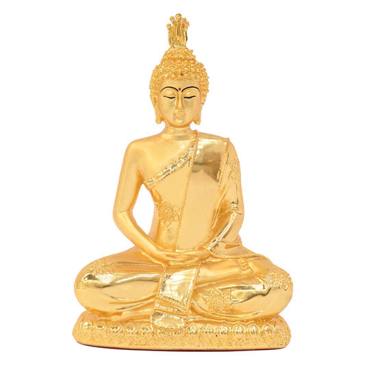 DIVINITI 24K Gold Plated Lord Buddha Idol Statue Elegant Spiritual Meditation Peace for Home & Office Décor Gift (20x14 CM)