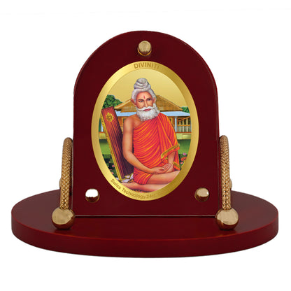 Diviniti 24K Gold Plated Foil Baba Lokenath Frame for Car Dashboard, Home Decor, Table & Office (8 CM x 9 CM)