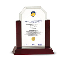 Load image into Gallery viewer, Customized MDF Base Acrylic Trophy with Matter Printed For University Students