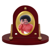 Load image into Gallery viewer, Diviniti 24K Gold Plated Sathya Sai Baba Frame for Car Dashboard, Home Decor, Table &amp; Office (8 CM x 9 CM)