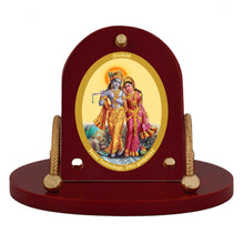 Load image into Gallery viewer, Diviniti 24K Gold Plated Radha Krishna Frame for Car Dashboard, Home Decor, Table &amp; Office (8 CM x 9 CM)