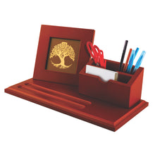 Load image into Gallery viewer, Diviniti Customized Pen Holder with 24K Gold Plated Tree of Life Frame For University (12 x 26 CM)