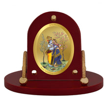 Load image into Gallery viewer, Diviniti 24K Gold Plated Radha Krishna Frame for Car Dashboard, Home Decor, Table &amp; Office (8 CM x 9 CM)

