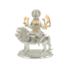 Load image into Gallery viewer, Diviniti 999 Silver Plated Durga Maa Idol for Home Decor Showpiece (25 X 21 CM)
