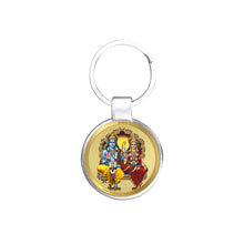 Load image into Gallery viewer, Diviniti 24K Gold Plated Ram Sita Key Chain with Metallic Ring (7.5 CM X 4.0 CM)
