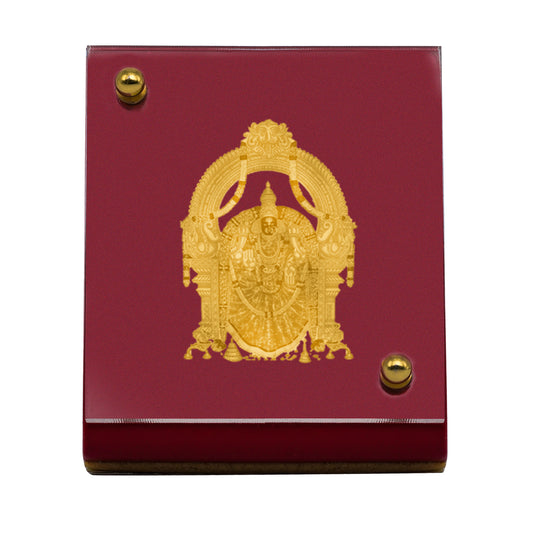 Diviniti 24K Gold Plated Foil Padmavathi Frame For Car Dashboard, Home Decor, Puja (5.5 x 6.5 CM)