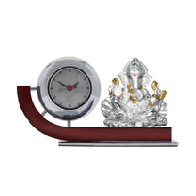 Load image into Gallery viewer, Diviniti 999 Silver Plated Ganesha Idol with Customized Round Watch For University