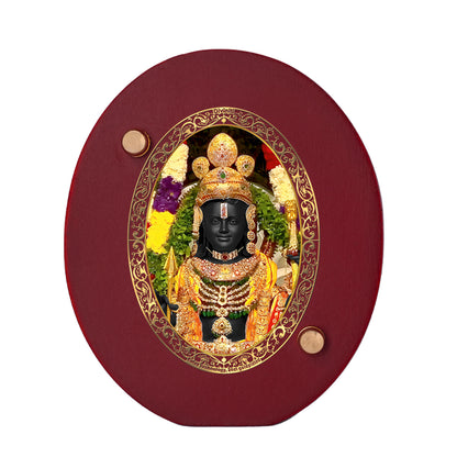 Diviniti 24K Gold Plated Foil Ram Lalla Frame For Car Dashboard, Home Decor, Table, Gift, Puja Room (6.7 x 5.7 CM)