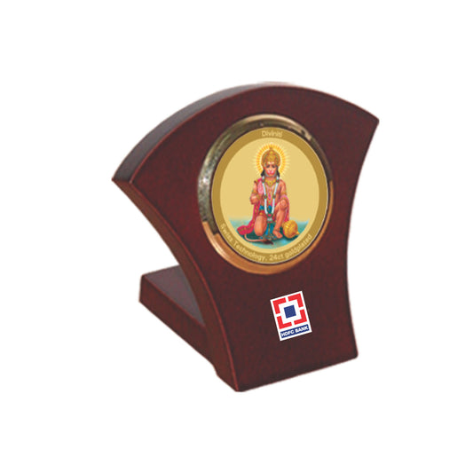 24K Gold Plated Foil Lord Hanuman Customized Photo Frame For Corporate Gifting