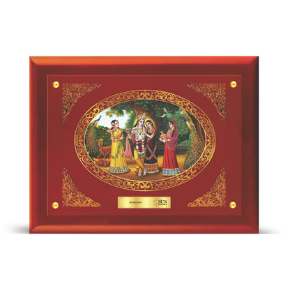 24K Gold Plated Foil Radha Krishna Customized Photo Frame For Corporate Gifting