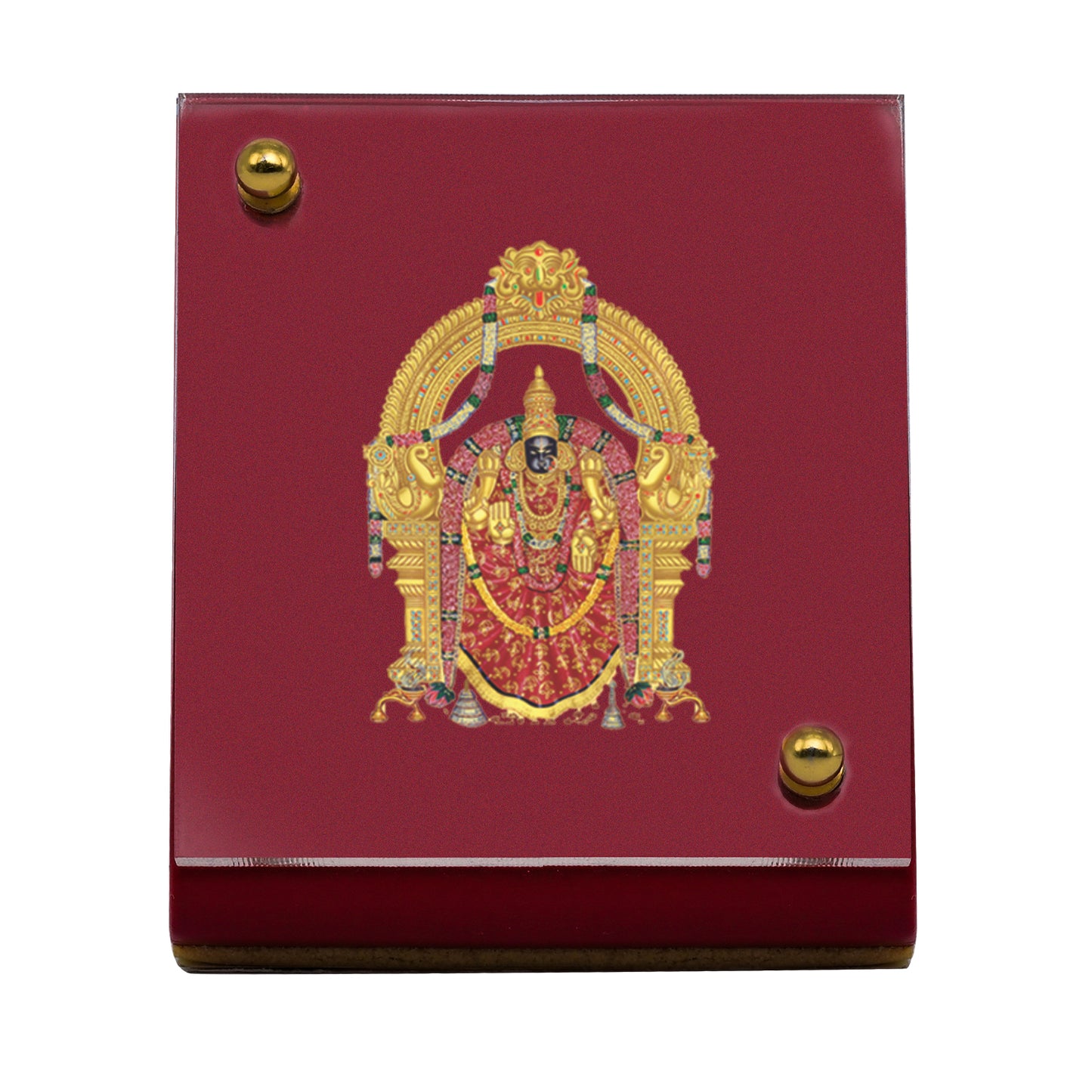 Diviniti 24K Gold Plated Foil Padmavathi Frame For Car Dashboard, Home Decor Showpiece, Gift (5.5 x 6.5 CM)
