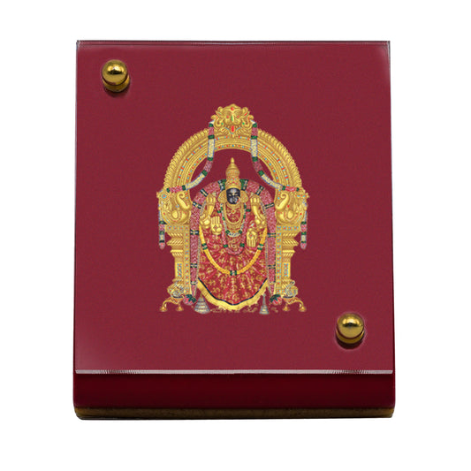 Diviniti 24K Gold Plated Foil Padmavathi Frame For Car Dashboard, Home Decor Showpiece, Gift (5.5 x 6.5 CM)