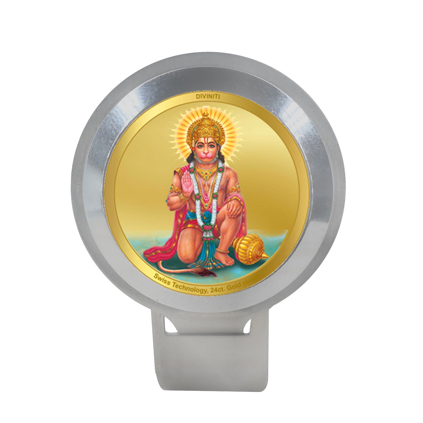 Diviniti Premium Bike Frame with Hanuman Ji on 24K Gold Plated Foil (35 MM)