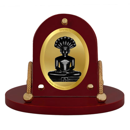 Diviniti 24K Gold Plated Foil Parshvanatha Frame for Car Dashboard, Home Decor, Table & Office (8 CM x 9 CM)