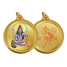Load image into Gallery viewer, Diviniti 24K Double sided Gold Plated Pendant  SHIVA &amp; OM|18 MM Flip Coin (1 PCS)
