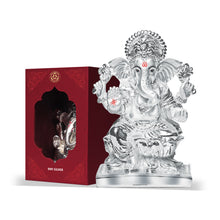 Load image into Gallery viewer, Diviniti 999 Silver Plated Ganesha Idol For Wedding Gift (16x11 cm)