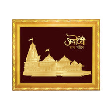 Load image into Gallery viewer, Diviniti Ram Mandir on 24K Gold Plated Foil For Home Decor, Wall Hanging, Table Decor, Puja &amp; Festival Gift (21.5 CM X 17.5 CM)
