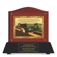 Load image into Gallery viewer, Customized MDF Memento With Image Printed on 24K Gold Plated Foil For Corporate Gifting