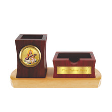 Load image into Gallery viewer, Diviniti Customized MDF Pen &amp; Pad Holder With 24K Gold Plated Frame For University