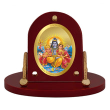 Load image into Gallery viewer, Diviniti 24K Gold Plated Shiv Parivar Frame for Car Dashboard, Home Decor, Table &amp; Office (8 CM x 9 CM)
