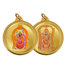 Load image into Gallery viewer, Diviniti 24K Double sided Gold Plated Pendant  Padmawati &amp; Balaji|18 MM Flip Coin (1 PCS)

