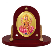 Load image into Gallery viewer, Diviniti 24K Gold Plated Laxmi Mata Frame for Car Dashboard, Home Decor, Table &amp; Office (8 x 9 CM)