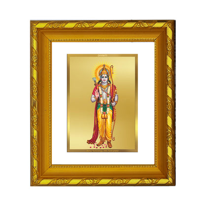 DIVINITI 24K Gold Plated Foil Lord Ram Photo Frame for Home Wall Decor, Puja, Diwali Gift DG 103 Size 1 (15.3x14.9 CM)