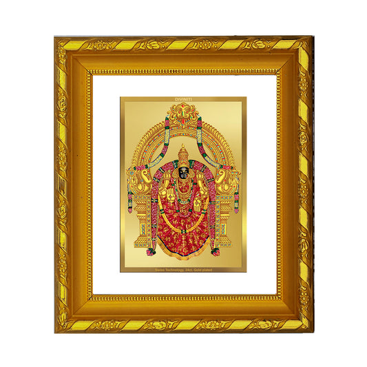 DIVINITI 24K Gold Plated Foil Padmavathi Photo Frame For Living Room, Wall Decor, Gift (15.0 X 13.0 CM)