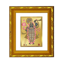 Load image into Gallery viewer, DIVINITI 24K Gold Plated Shrinathji Photo Frame For Home Decor, Living Room, Puja (15.0 X 13.0 CM)
