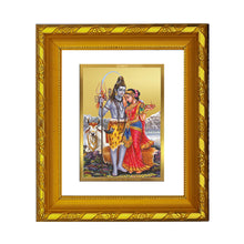 Load image into Gallery viewer, DIVINITI 24K Gold Plated Shiva Parvati Photo Frame For Home Decor, TableTop, Gift, Puja (15.0 X 13.0 CM)