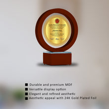 Load image into Gallery viewer, Customized MDF Trophy with Matter Printed On 24K Gold Plated Foil For Corporate Gifting