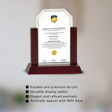 Load image into Gallery viewer, Customized MDF Base Acrylic Trophy with Matter Printed For University Students
