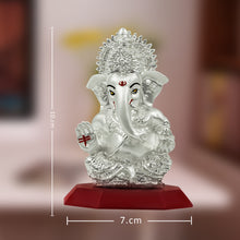 Load image into Gallery viewer, Diviniti 999 Silver Plated Ganesha Idol for Home Decor Showpiece (10X7CM)