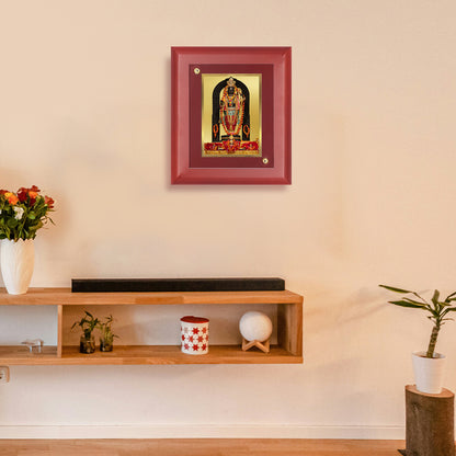 DIVINITI 24K Gold Plated Foil Ram Lalla Photo Frame Idol for Home Wall Decor, Table Top, Puja Room , Luxury Gift|MDF Size 1 (16.7x14.2 CM)