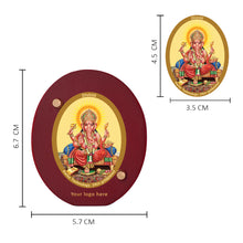 Load image into Gallery viewer, 24K Gold Plated Ganesha Customized Photo Frame For Corporate Gifting (5.7 x 6.7 CM)
