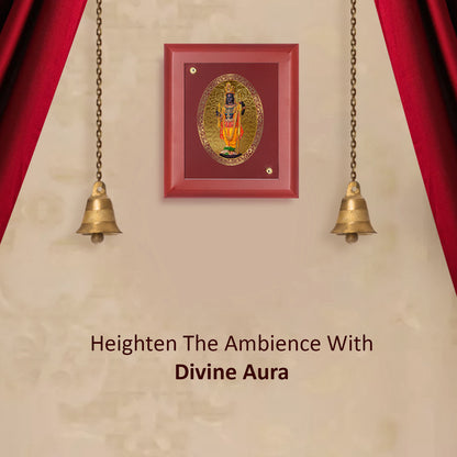 DIVINITI 24K Gold Plated Foil Lord Ram Lalla Classic Photo Frame Idol for Wall Hanging, Home Decor, Table Top, Gift|MDF Size 1 (16.7x14.2 CM)
