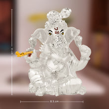 Load image into Gallery viewer, Diviniti 999 Silver Plated Ganesha Idol for Home Decor Showpiece (11X8.5CM)
