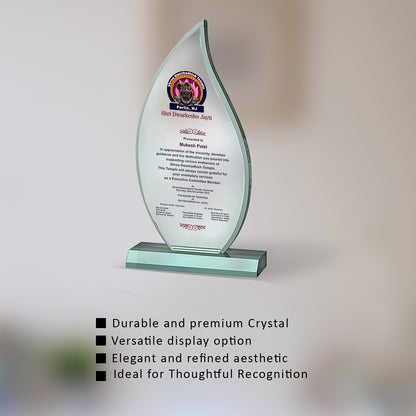 Customized Crystal Trophy with Matter Printed For Corporate Gifting
