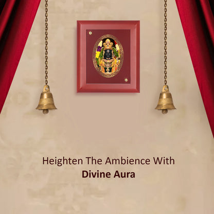 DIVINITI 24K Gold Plated Foil Lord Ram Lalla Traditional Photo Frame Idol for Home Decor, Wall Hanging, Table Top, Puja Room, Gift|MDF Size 1 (16.7x14.2 CM)