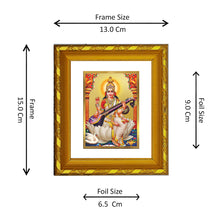 Load image into Gallery viewer, DIVINITI 24K Gold Plated Saraswati Mata Wall Photo Frame For Home Decor, Office, Gift (15.0 X 13.0 CM)
