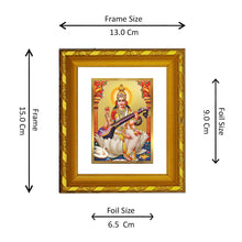 Load image into Gallery viewer, DIVINITI 24K Gold Plated Saraswati Mata Wall Photo Frame For Home Decor, Office, Gift (15.0 X 13.0 CM)