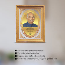 Load image into Gallery viewer, Golden Felicitation Frame in Double Glass with Image &amp; Matter Printed on 24K Gold Plated Foil For Corporate Gifting
