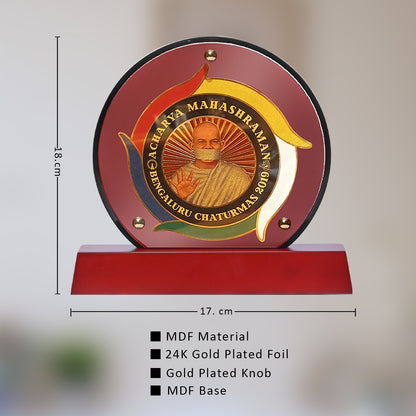 Customized MDF Memento With Matter Printed on 24K Gold Plated Foil For Corporate Gifting
