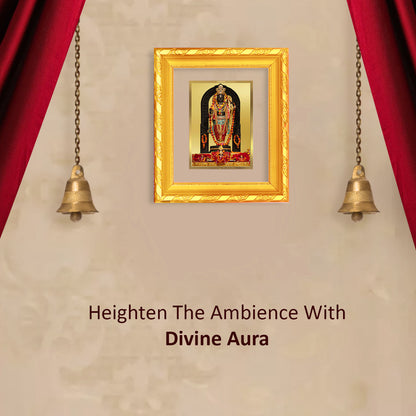 DIVINITI 24K Gold Plated Foil Ram Lalla Photo Frame for Home & Office Decor, Table Top, Wall Decor, Puja Room & Gift DG 103 Size 1 (15.3x14.9 CM)