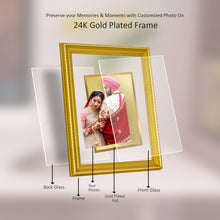 Load image into Gallery viewer, Diviniti Photo Frame With Customized Photo Printed on 24K Gold Plated Foil| Personalized Gift for Birthday, Marriage Anniversary &amp; Celebration With Loved Ones|DG 056 S3