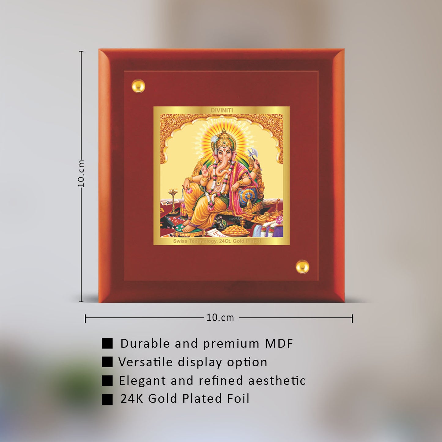 24K Gold Plated Foil Ganesha Customized Photo Frame For Corporate Gifting