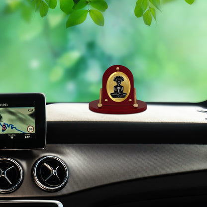 Diviniti 24K Gold Plated Foil Parshvanatha Frame for Car Dashboard, Home Decor, Table & Office (8 CM x 9 CM)