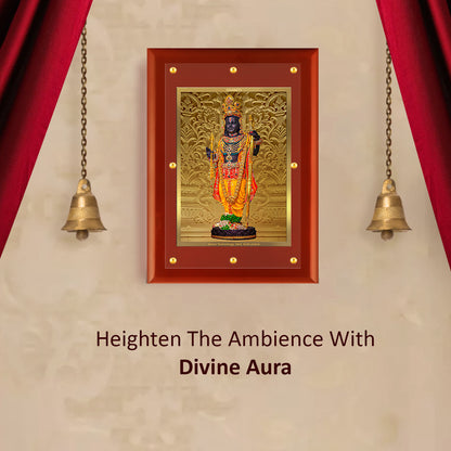 Diviniti 24K Gold Plated Foil Ram Lalla Photo Frame For Home Decor Showpiece, Wall Decor, Puja Room & Gift (56 CM X 71 CM)