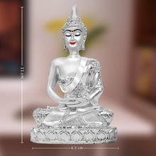 Load image into Gallery viewer, Diviniti 999 Silver Plated Buddha Idol for Home Decor Showpiece (11 X 6.5 CM)