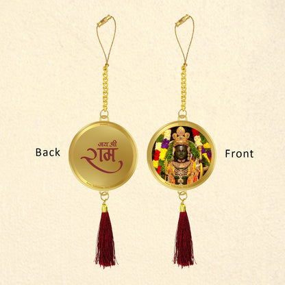 Diviniti 24K Gold Plated Double Sided Ram Lalla & Jai Shri Ram Car Dangler
